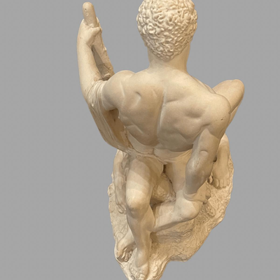 Theseus and the Minotaur Alabaster Statue = 13" x 14"