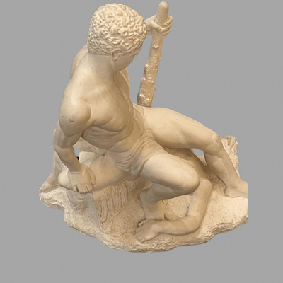 Theseus and the Minotaur Alabaster Statue = 13" x 14"