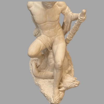 Theseus and the Minotaur Alabaster Statue = 13" x 14"