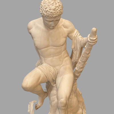 Theseus and the Minotaur Alabaster Statue = 13" x 14"