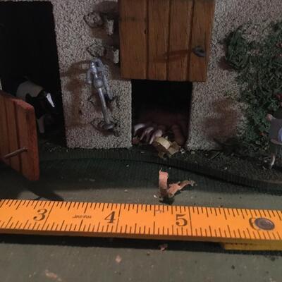 Vintage barn scene for train