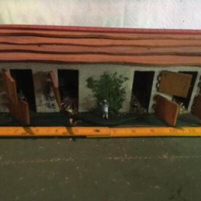 Vintage barn scene for train