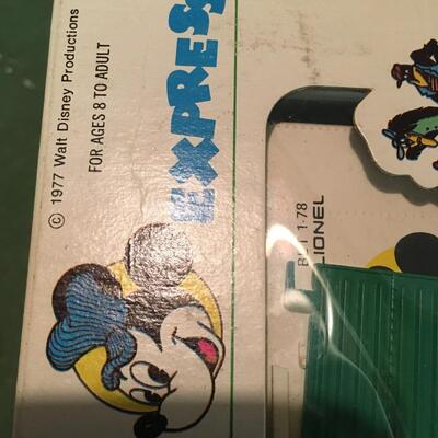 Two Mickey Express O Scale Trains with boxes, Snow White and Cinderella Lionel