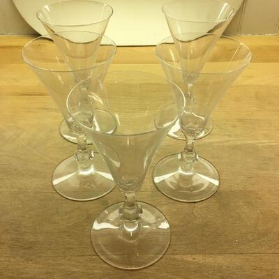 Glass stemware --5 glasses