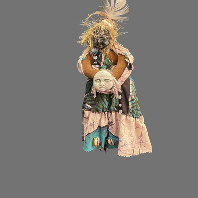 Linda Rosamanao Mixed Media Indian Woman - 14"