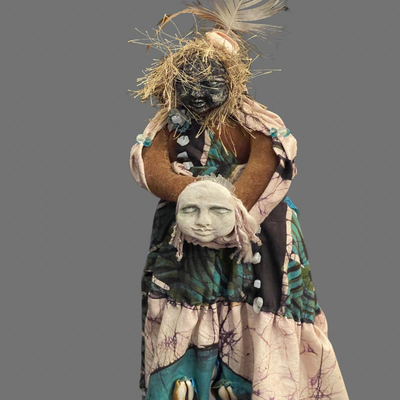Linda Rosamanao Mixed Media Indian Woman - 14"