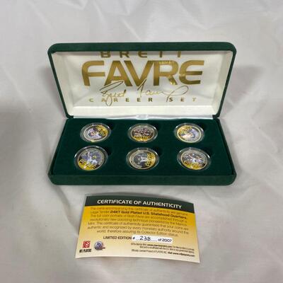 -139- Brett Favre | 24it Gold Plated US Statehood Quarters