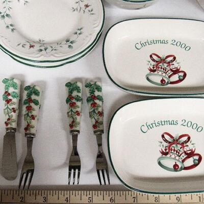 Lot of Older Pfaltzgraff WINTERBERRY Dishes, Utensils