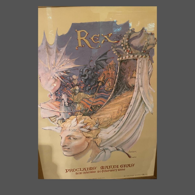 Original 1996 Krewe of Rex Proclamation New Orleans Mardi Gras Signed Dureau
