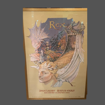 Original 1996 Krewe of Rex Proclamation New Orleans Mardi Gras Signed Dureau