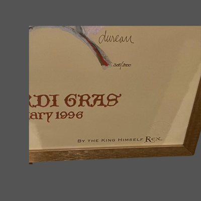 Original 1996 Krewe of Rex Proclamation New Orleans Mardi Gras Signed Dureau