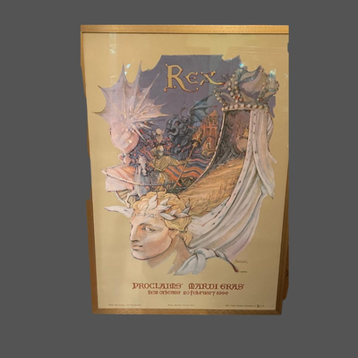 Original 1996 Krewe of Rex Proclamation New Orleans Mardi Gras Signed Dureau