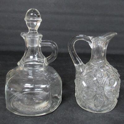 Misc Lot Glassware, Opalescent Toothpick, Mikasa Heart Dish, Ozarks Vinegar Cruet, More