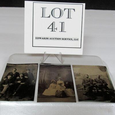 3 ANTIQUE TINTYPE Photos, Men, Ladies, and Two Men