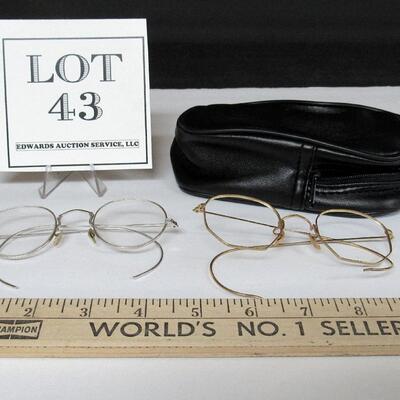 2 Vintage Gold Filled Eye Glass Frames, B & L, and AOE, and Modern Case