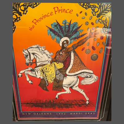 1992 Original Krewe of Zulu Print - The Province Prince - Framed, Signed and Numbered
