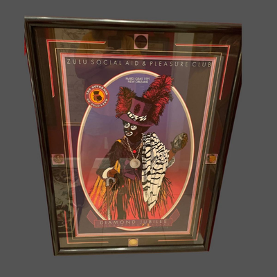 1991 Krewe of Zulu Original Print - The Governor - Framed, Signed and Numbered