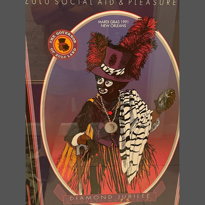 1991 Krewe of Zulu Original Print - The Governor - Framed, Signed and Numbered
