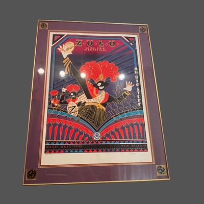 1990 Original Krewe of Zulu Print - Mr. Big Stuff - Double Signed, Framed and Numbered