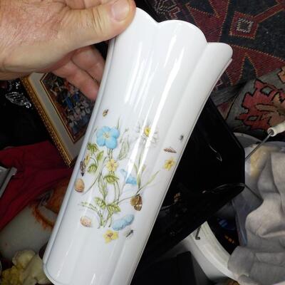 12 in . Vase By " Aynsley Fine Bone China", Natures Delights.