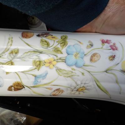 12 in . Vase By " Aynsley Fine Bone China", Natures Delights.