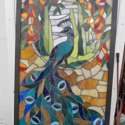 Stunning Stain glass Peacock 26 x 36.