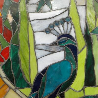 Stunning Stain glass Peacock 26 x 36.