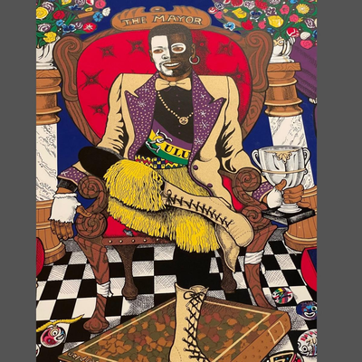 1993 Original Krewe of Zulu Print = The Mayor - Signed and Numbered by Artist