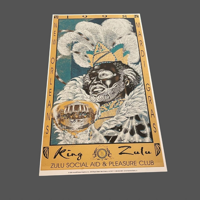1998 Original Krewe of Zulu Print - King Zulu - Signed and Numbered