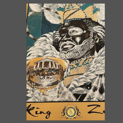 1998 Original Krewe of Zulu Print - King Zulu - Signed and Numbered