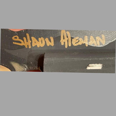 Three Wooden King Cake Babies Signed by Artist Shaun Aleman