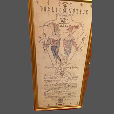 1990 Framed Copy of the Krewe of Rex Proclamation