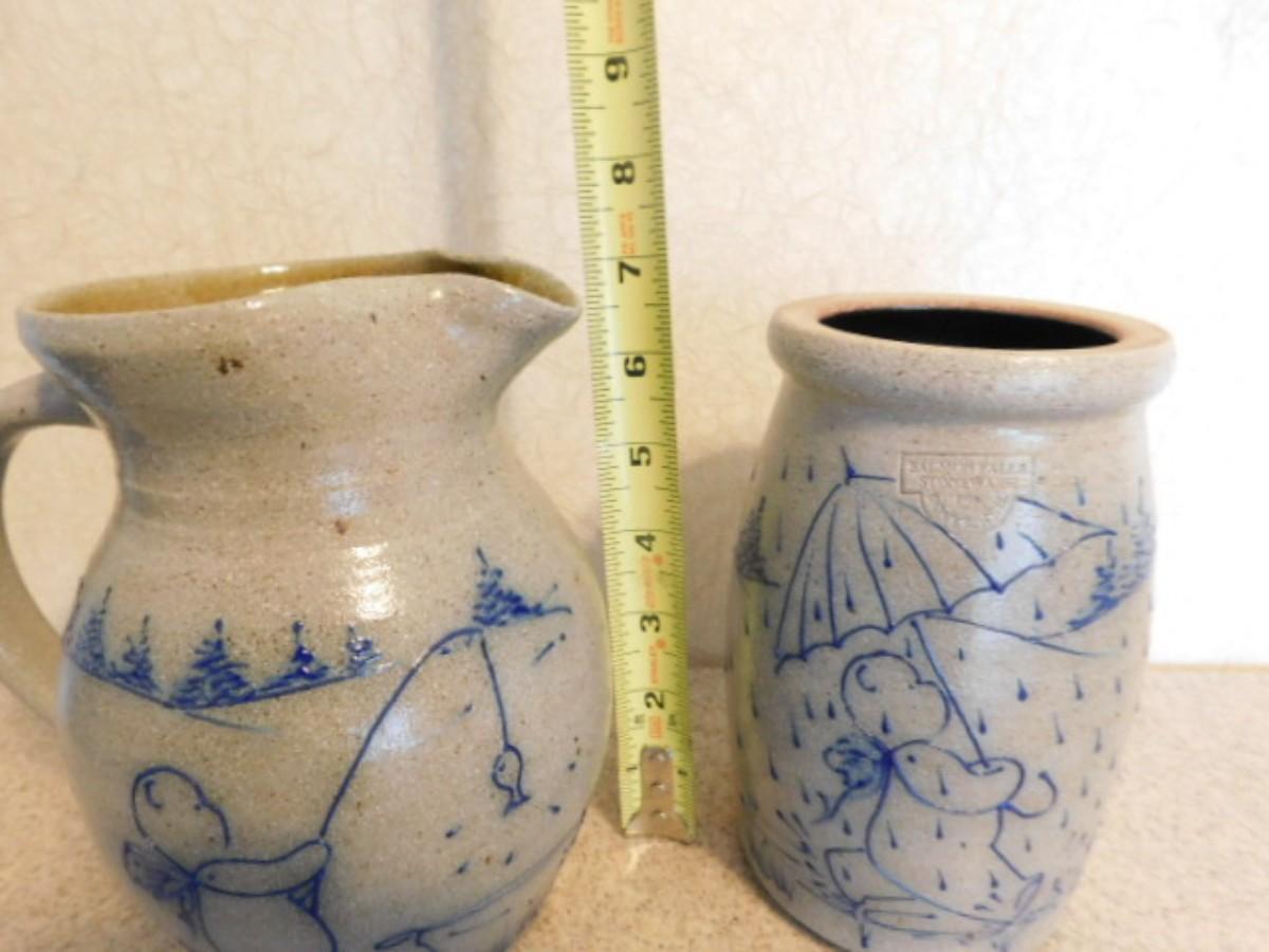 Pair of Salmon Falls Stoneware Pottery