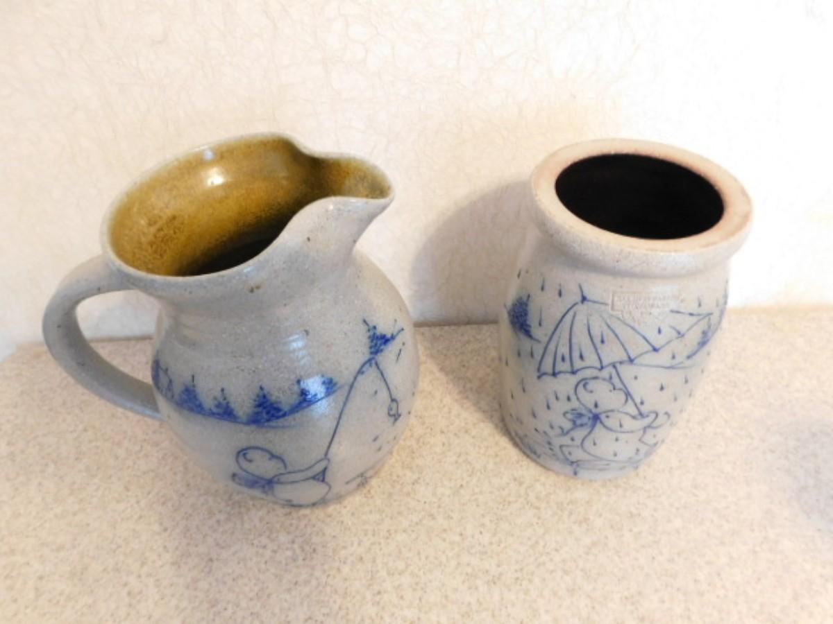 Pair of Salmon Falls Stoneware Pottery