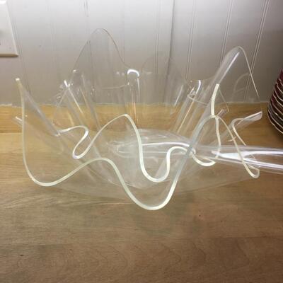 Two Acrylic Vintage stacking salad bowls