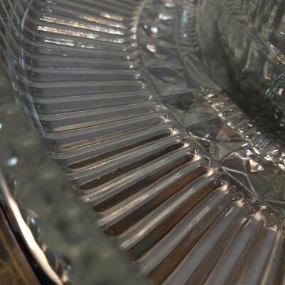 Kromex Serving tray / Chrome and glass