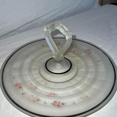 Floral Glass Tray - Vintage