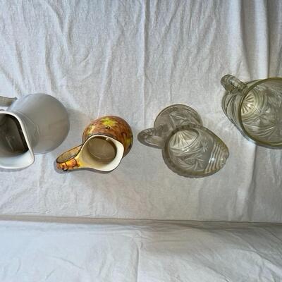 Lot of Glass and Ceramic Pitchers