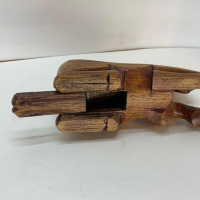 Wood horse with secret compartment