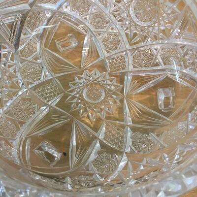 3 American Brilliant Crystal Glass bowls Lot #2