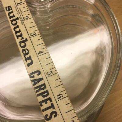 Glass apple dish set, one serving bowl and 7 small bowls and 8 plates