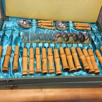 Bamboo handle flatware, Vintage