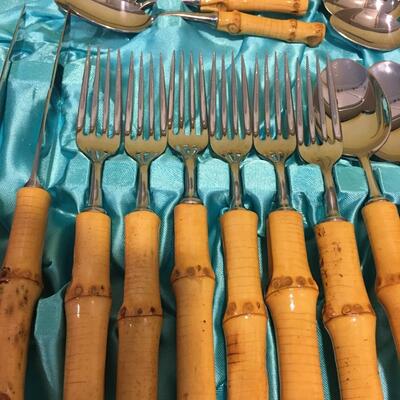 Bamboo handle flatware, Vintage