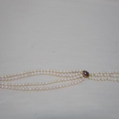 Sterling Fresh Water Pearls Amethyst Necklace