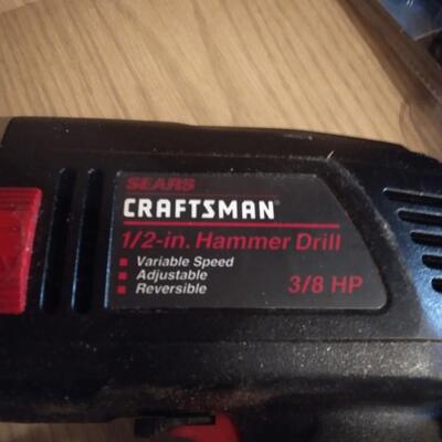 LOT 215 CRAFTSMAN DRILL AND VARIETY OF BITS