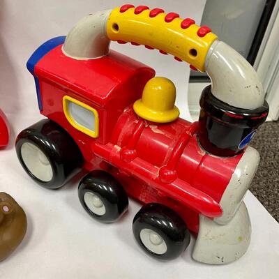 Vintage Preschool Toy Lot, School Bus, See 'n Say, Train Engine Rubber Duckies