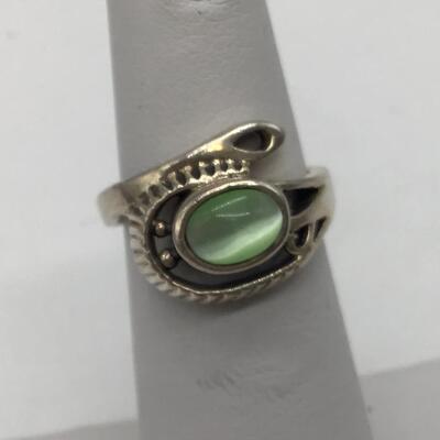 Silver Ring Cats eye   925 Marked