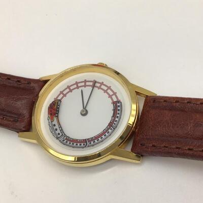 Train Watch Leather Band New Battery