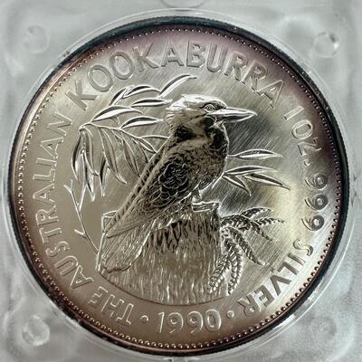 642  1990 Australian Kookaburra 1oz .999 Uncirculated Silver Coin