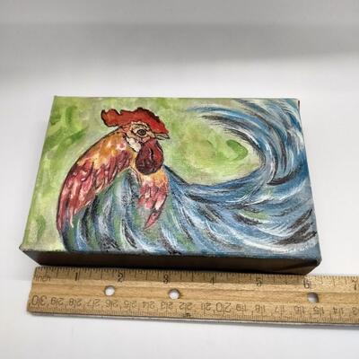 Lot 3 - Hand Painted Rooster on Canvas